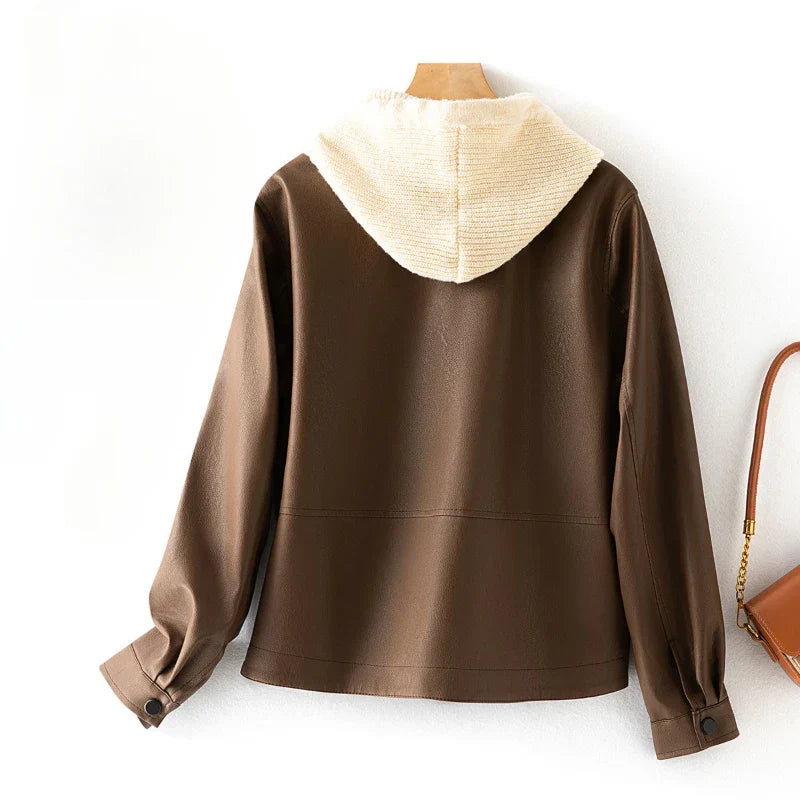 NOAM LEATHER HOODIE Caliboot