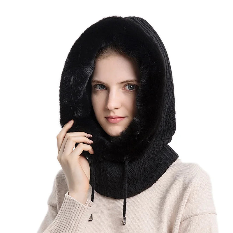 "Polar Embrace" Knitted Hood Caliboot