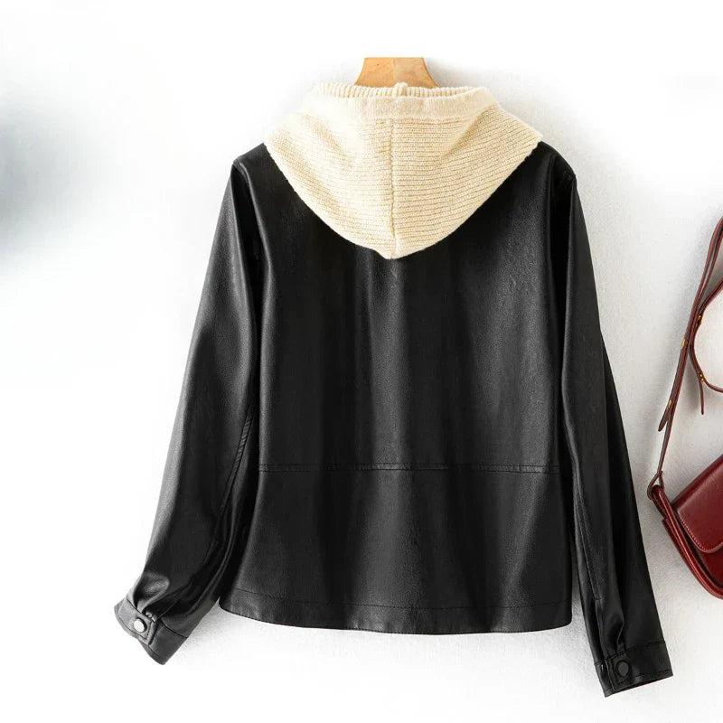 NOAM LEATHER HOODIE Caliboot