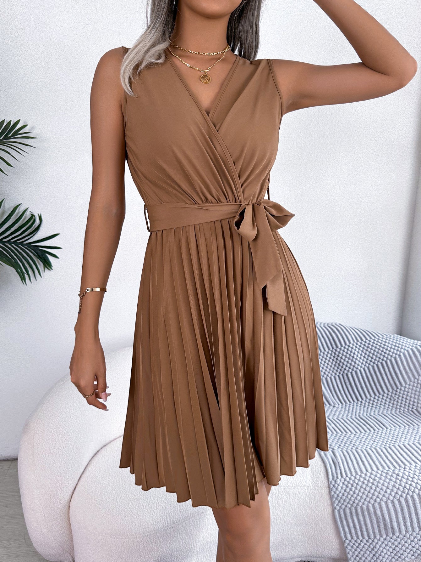 Maëlle – Robe Mini Plissée pour Femmes – Élégante & Confortable