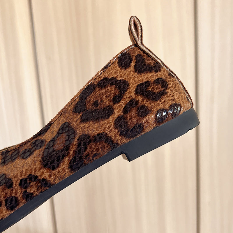 Leopard Vale Leather Flats Caliboot