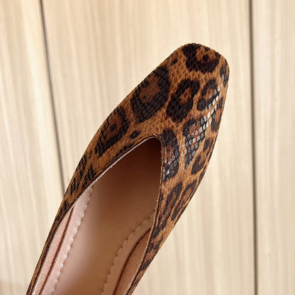 Leopard Vale Leather Flats Caliboot