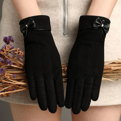"Velvet Touch" Bow Gloves Caliboot