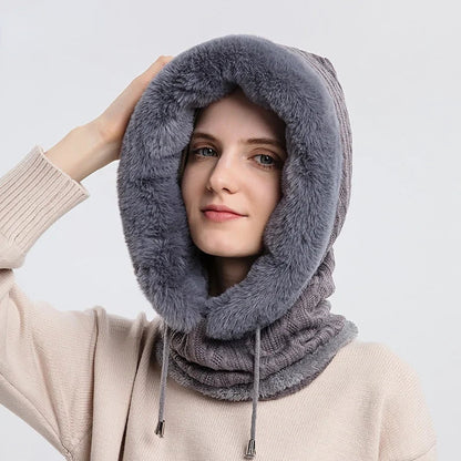 "Polar Embrace" Knitted Hood Caliboot