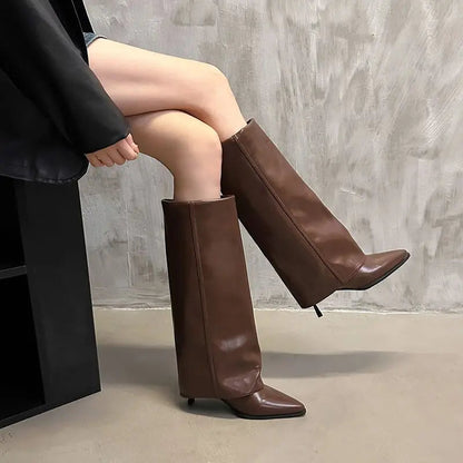 Morgan | Women’ s Leather Thigh-High Boots with Buckle Caliboot