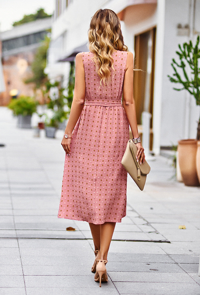 Lilou – Robe Midi à Pois pour Femmes – Élégante & Tendance