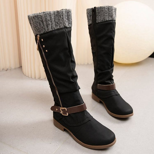 Side Zip Low Heel Boots for Women – Stylish & Comfortable for Autumn
