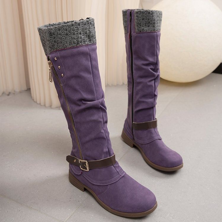 Side Zip Low Heel Boots for Women – Stylish & Comfortable for Autumn