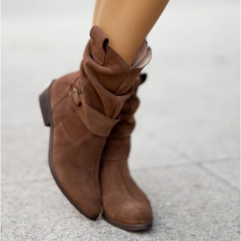 Slouched Black Ankle Boots for Women – Chic & Comfortable Design