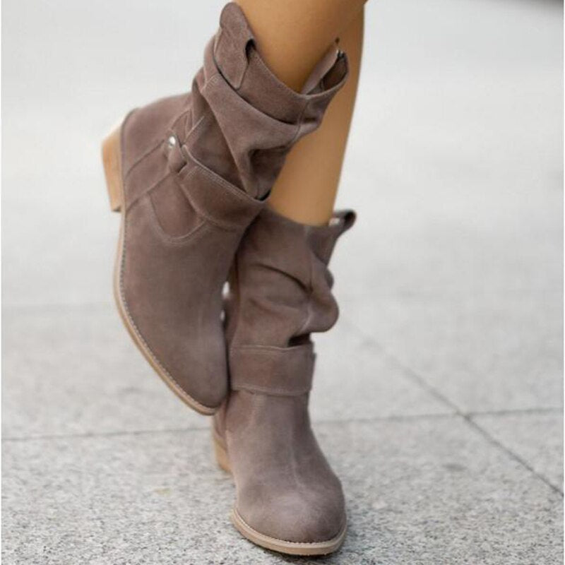 Slouched Black Ankle Boots for Women – Chic & Comfortable Design