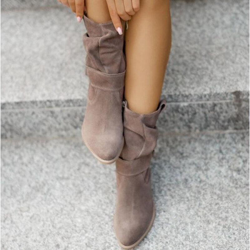 Slouched Black Ankle Boots for Women – Chic & Comfortable Design