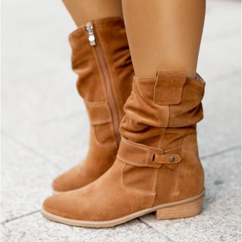 Slouched Black Ankle Boots for Women – Chic & Comfortable Design