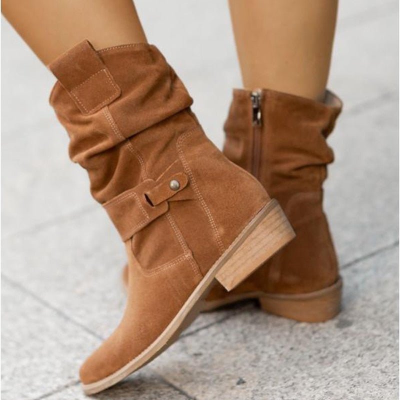 Slouched Black Ankle Boots for Women – Chic & Comfortable Design