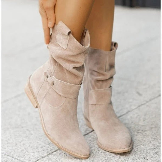Slouched Black Ankle Boots for Women – Chic & Comfortable Design