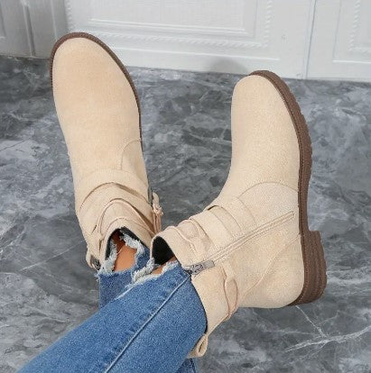 Soft-Brushed Ankle Boots for Women – Stylish & Comfortable