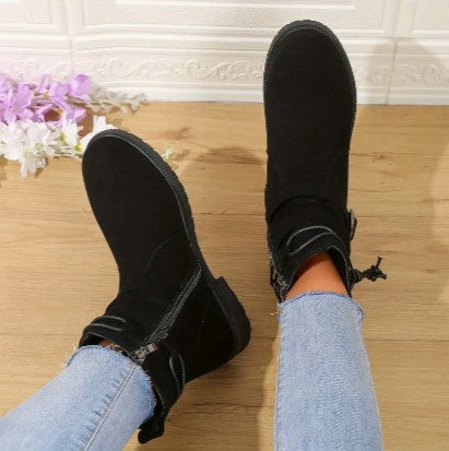 Soft-Brushed Ankle Boots for Women – Stylish & Comfortable