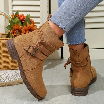 Soft-Brushed Ankle Boots for Women – Stylish & Comfortable