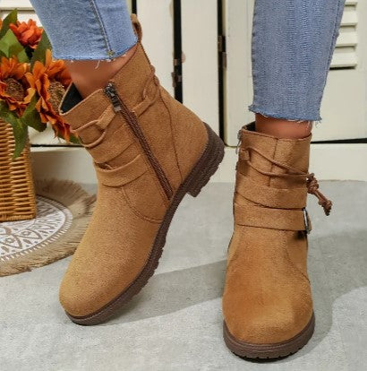 Soft-Brushed Ankle Boots for Women – Stylish & Comfortable