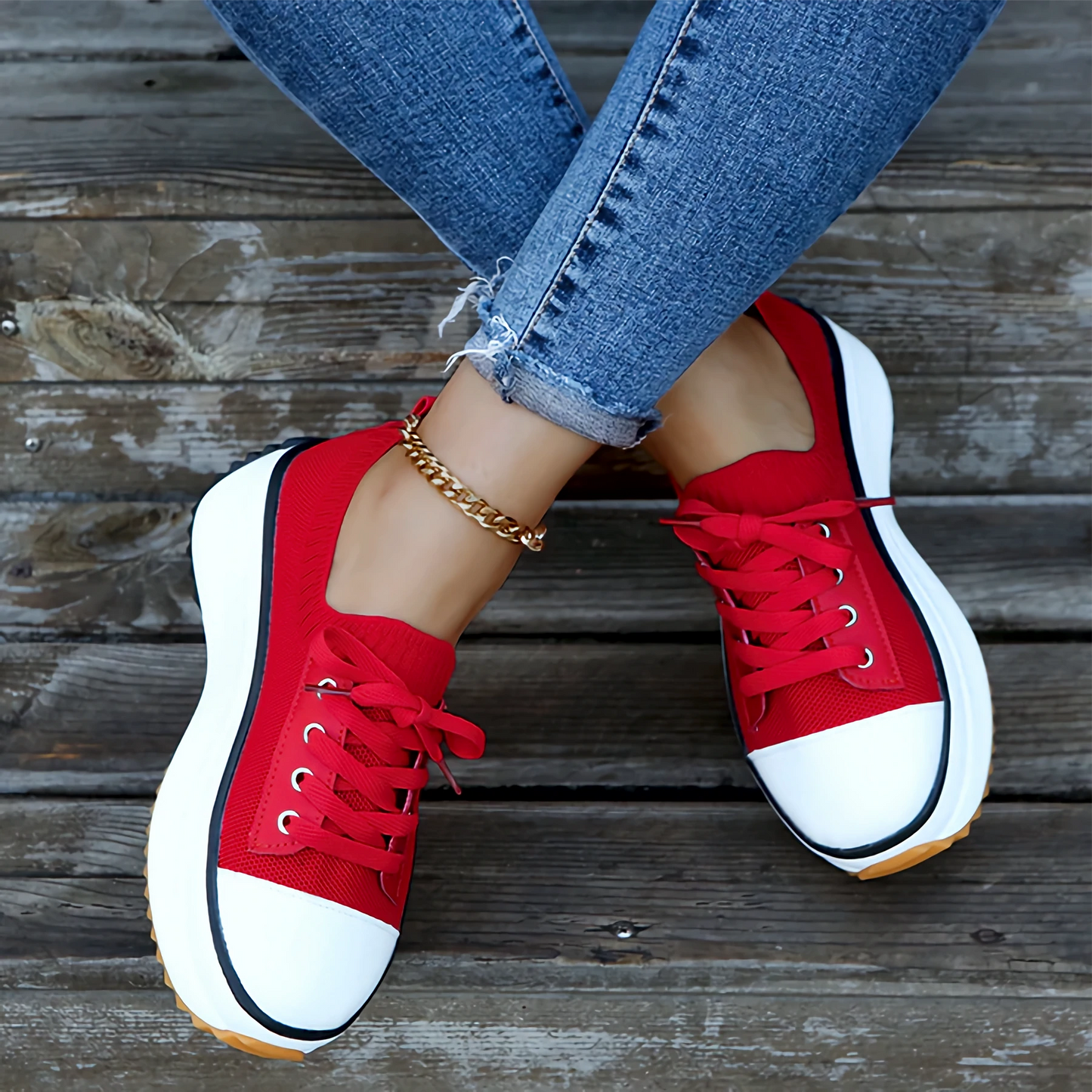 Soft Knit Platform Sneakers for Women – Stylish & Breathable Comfort