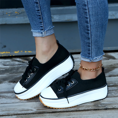 Soft Knit Platform Sneakers for Women – Stylish & Breathable Comfort