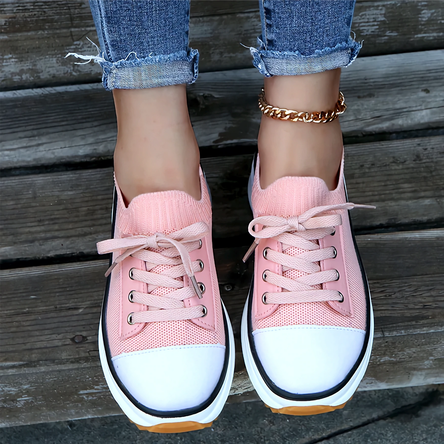 Soft Knit Platform Sneakers for Women – Stylish & Breathable Comfort