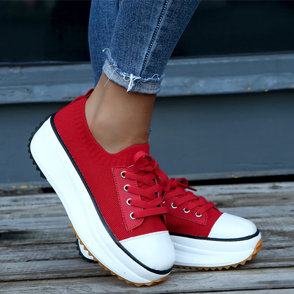 Soft Knit Platform Sneakers for Women – Stylish & Breathable Comfort