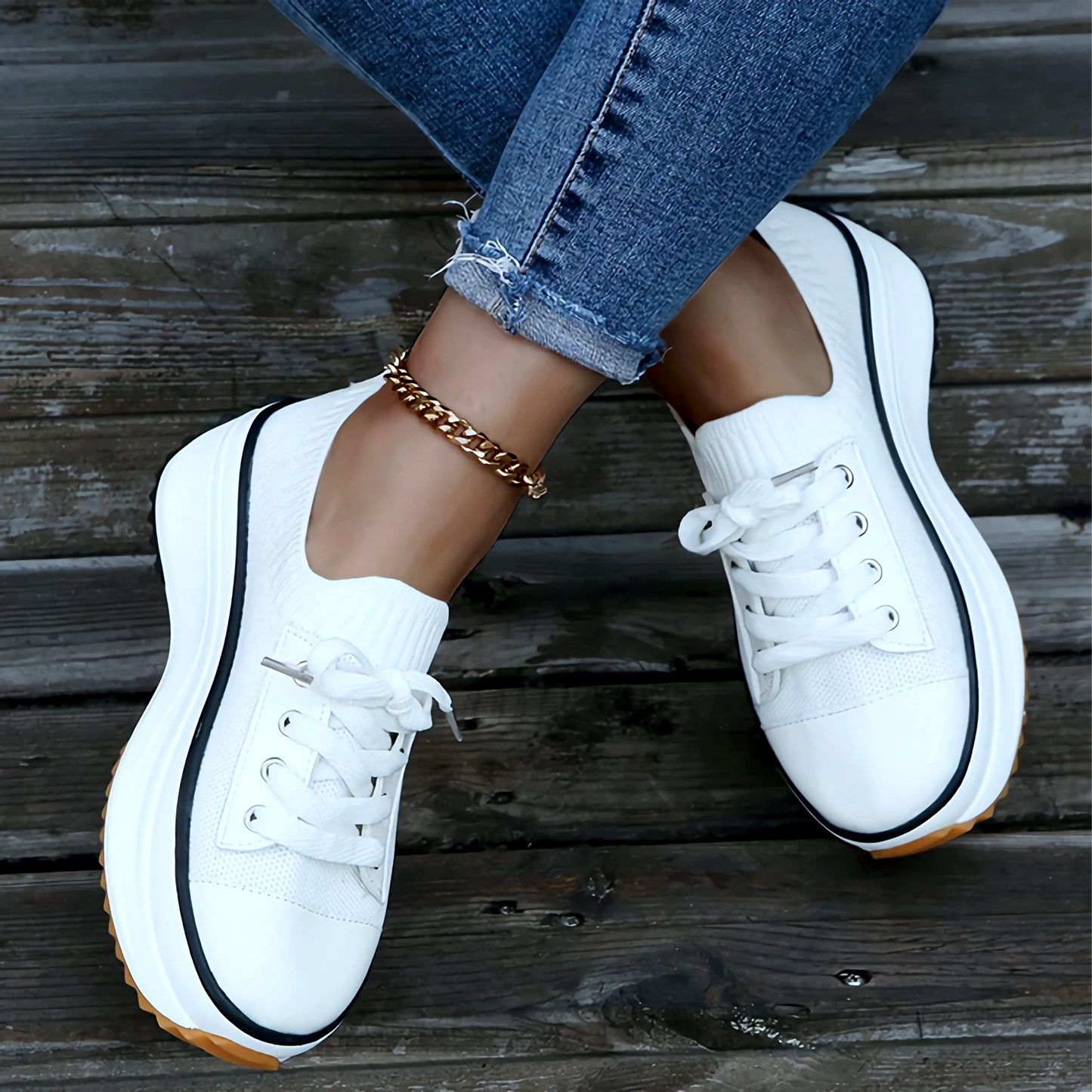 Soft Knit Platform Sneakers for Women – Stylish & Breathable Comfort