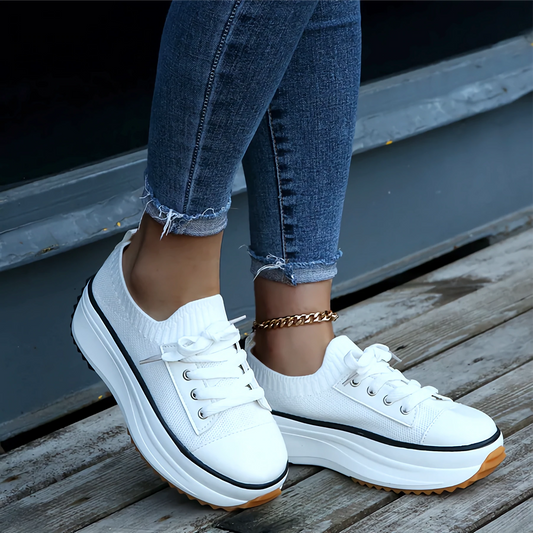 Soft Knit Platform Sneakers for Women – Stylish & Breathable Comfort