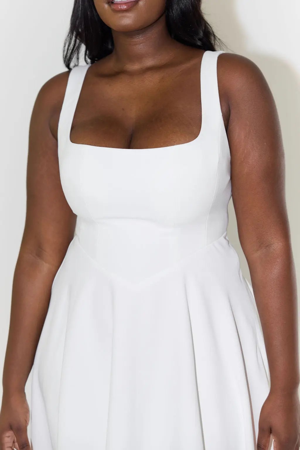 Square Neck Midi Dress for Women – Effortless Summer Elegance-Caliboot