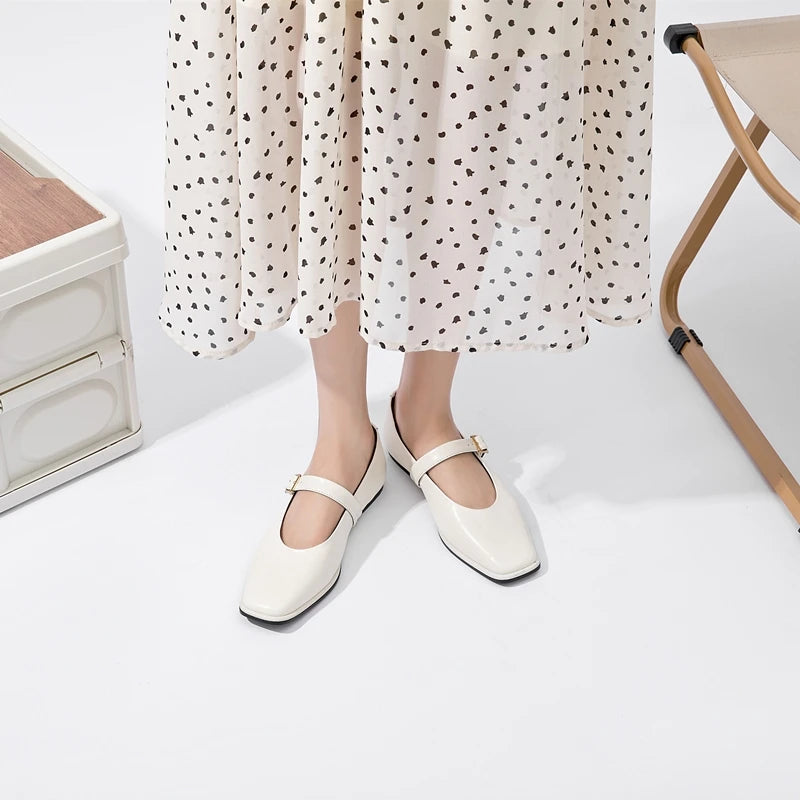 Square Toe Black Ballet Flats for Women – Chic & Comfortable Everyday Style