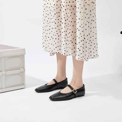 Square Toe Black Ballet Flats for Women – Chic & Comfortable Everyday Style