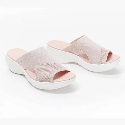Stretch Knit Open-Toe Sandals for Women – Comfortable & Trendy Design