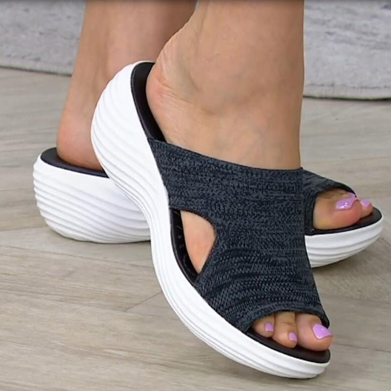 Stretch Knit Open-Toe Sandals for Women – Comfortable & Trendy Design