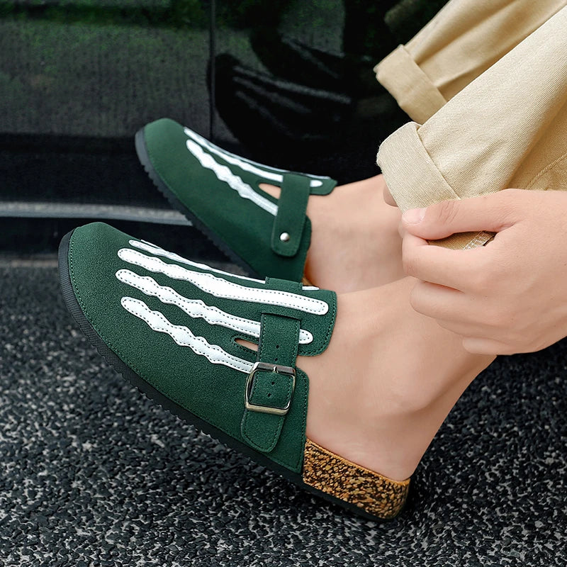 Striped Cork Clogs for Men – Stylish & Comfortable Footwear