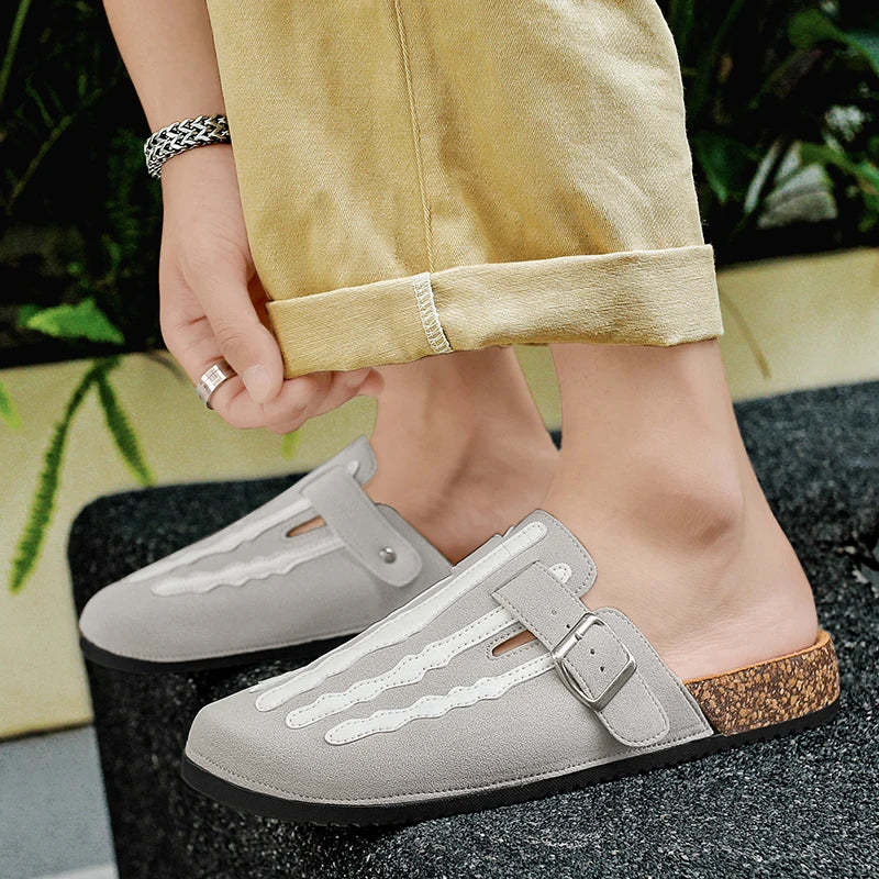 Striped Cork Clogs for Men – Stylish & Comfortable Footwear