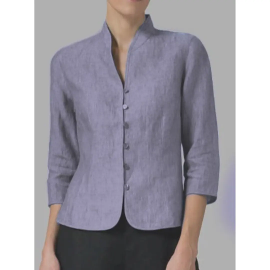 Structured Mandarin Blouse for Women – Elegant & Versatile-Caliboot