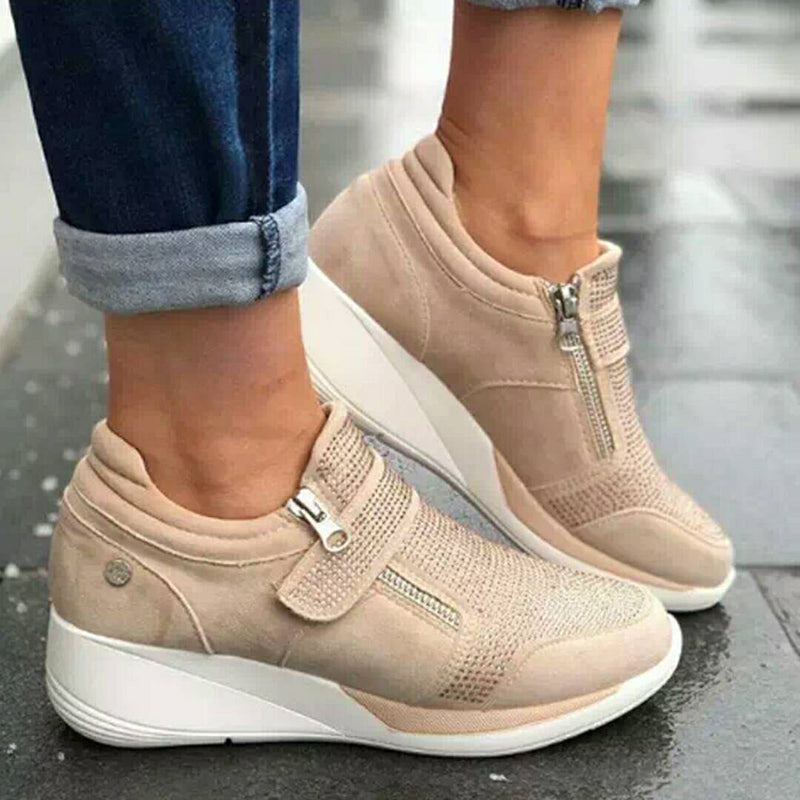Suede Wedge Sneakers for Women – Stylish & Comfortable Elevation