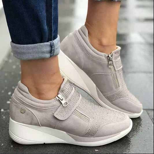 Suede Wedge Sneakers for Women – Stylish & Comfortable Elevation