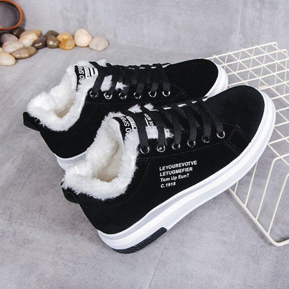 Suede Lace-Up Sneakers for Women – Cozy & Stylish Comfort