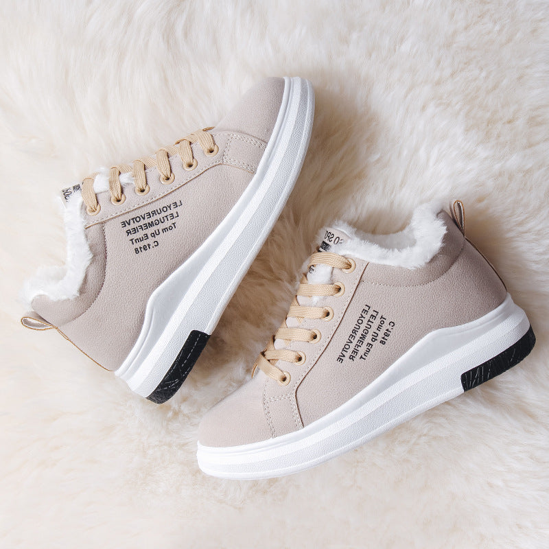 Suede Lace-Up Sneakers for Women – Cozy & Stylish Comfort