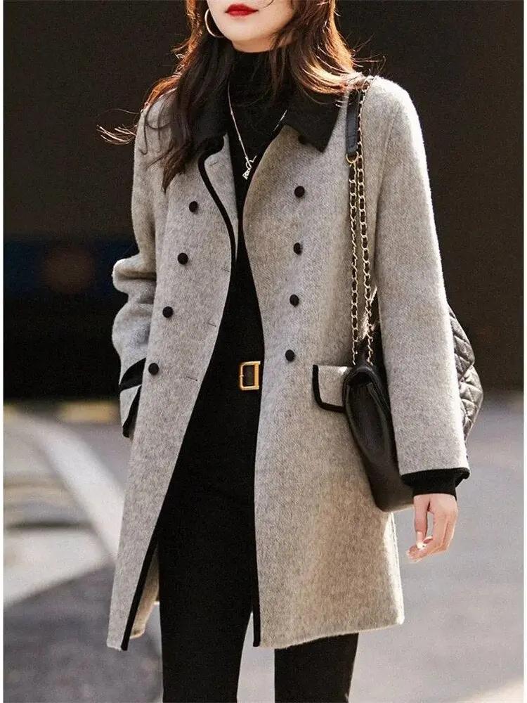 Tailored Grey Winter Coat for Women – Elegant & Versatile-Caliboot