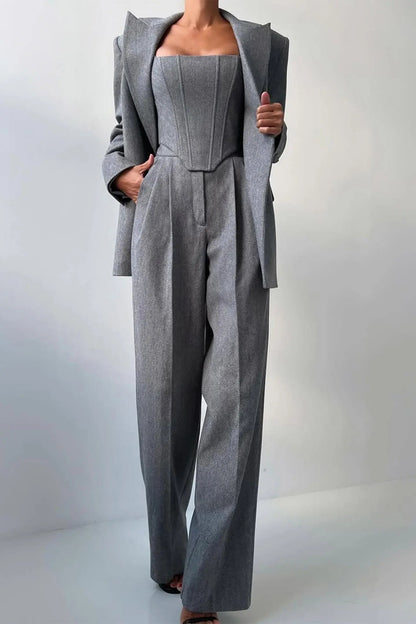 Tailored Three-Piece Suit for Women – Elegant & Sophisticated Pant Suit Set-Caliboot