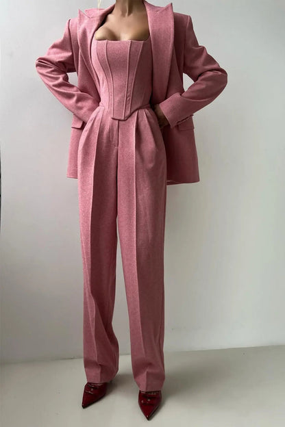 Tailored Three-Piece Suit for Women – Elegant & Sophisticated Pant Suit Set-Caliboot