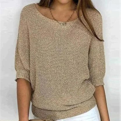 Textured Knit Pullover Sweater for Women – Cozy & Effortlessly Stylish-Caliboot
