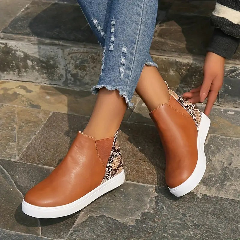 Textured Slip-On Ankle Boots for Women – Chic & Comfortable