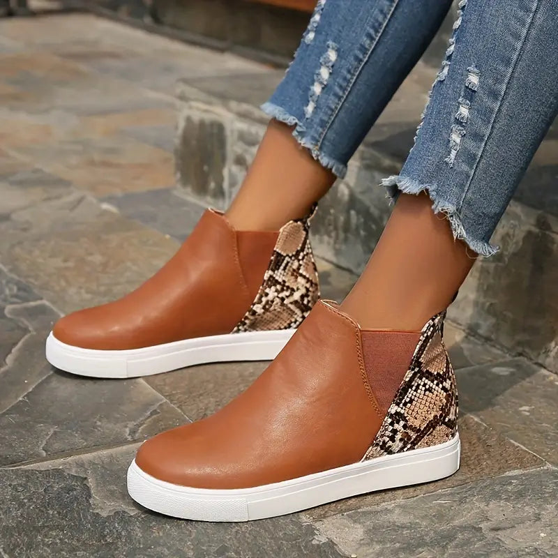 Textured Slip-On Ankle Boots for Women – Chic & Comfortable