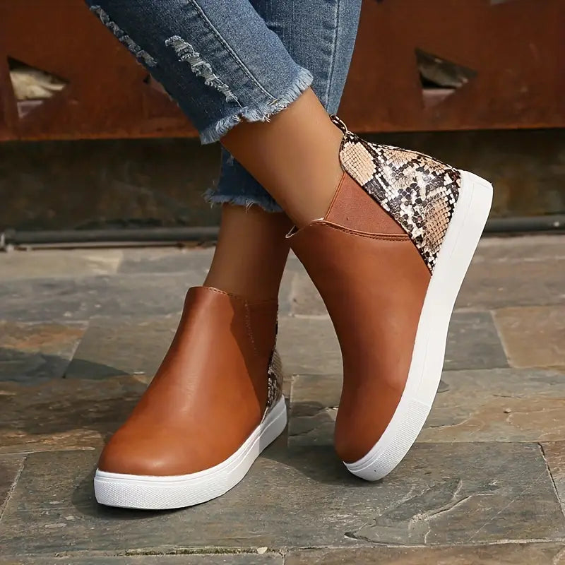 Textured Slip-On Ankle Boots for Women – Chic & Comfortable