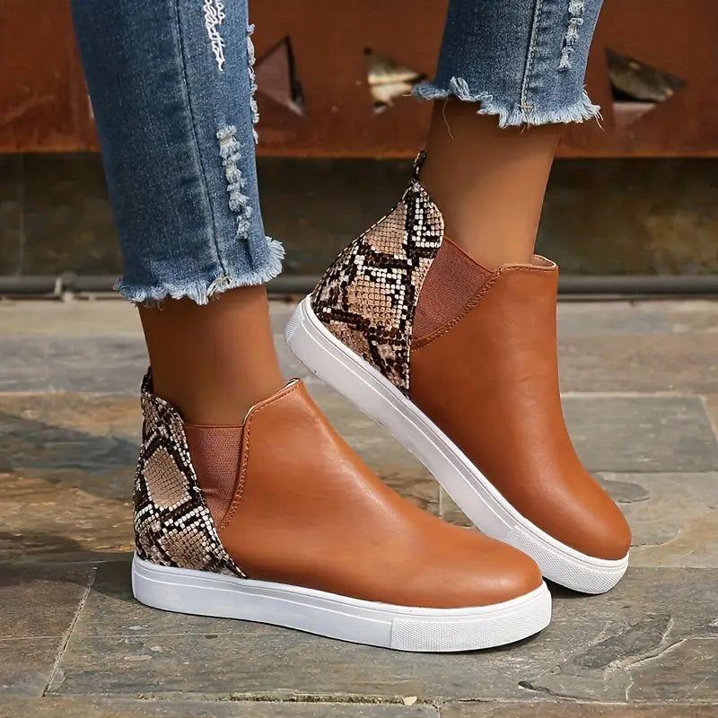 Textured Slip-On Ankle Boots for Women – Chic & Comfortable
