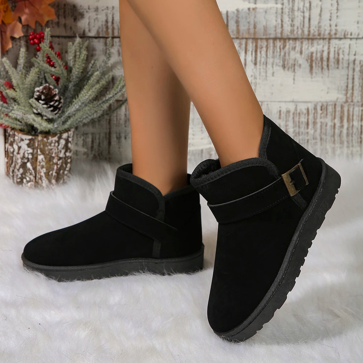 Textured Winter Snow Boots for Women – Warm & Comfortable
