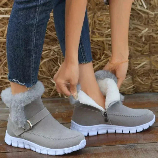 Thick Mid-Tube Boots for Women – Cozy & Stylish Velvet Design